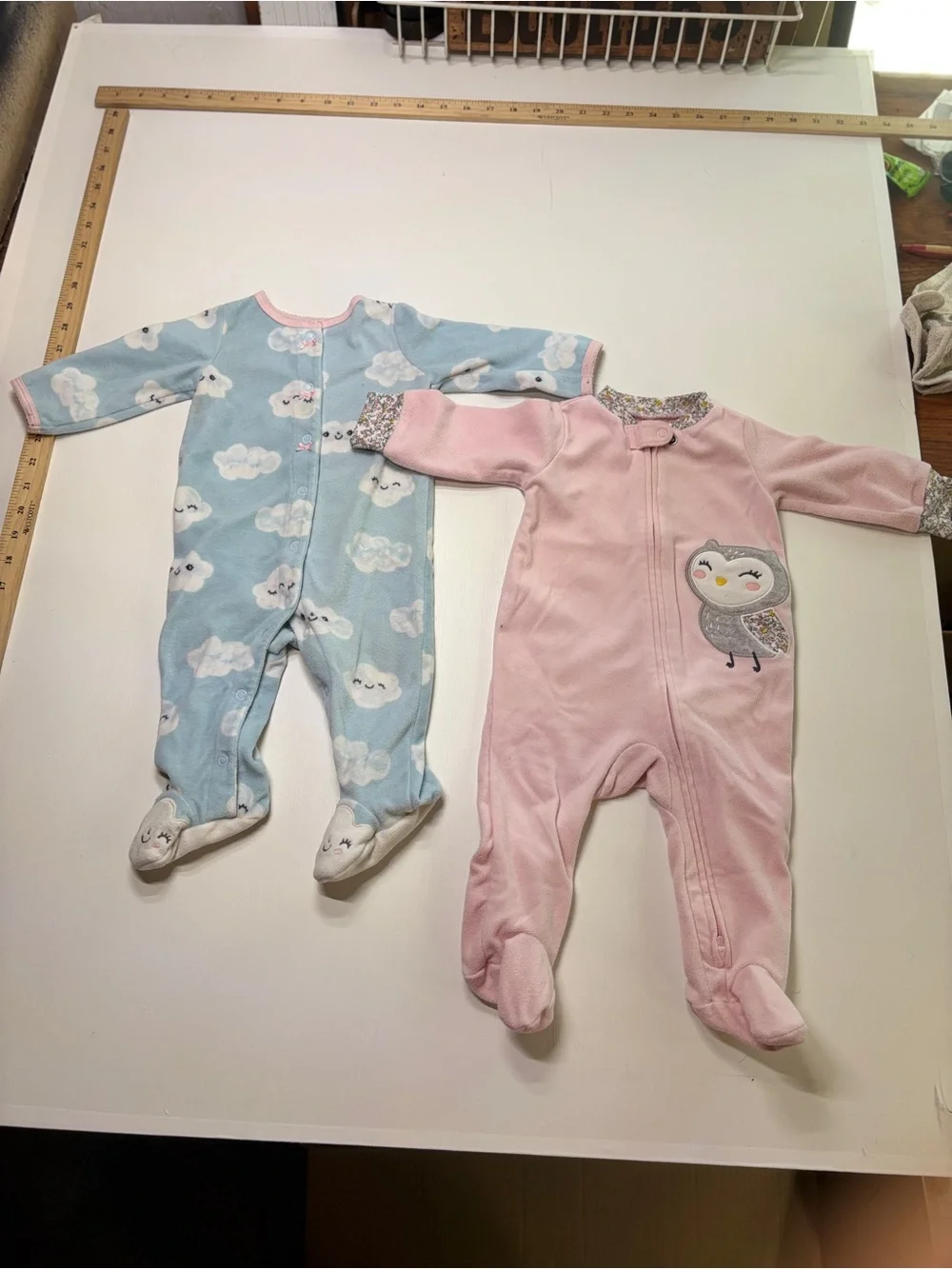 Carter’s Baby Girls 2-Pack Footed Pajamas Sleepers Pink Owl Blue 6M